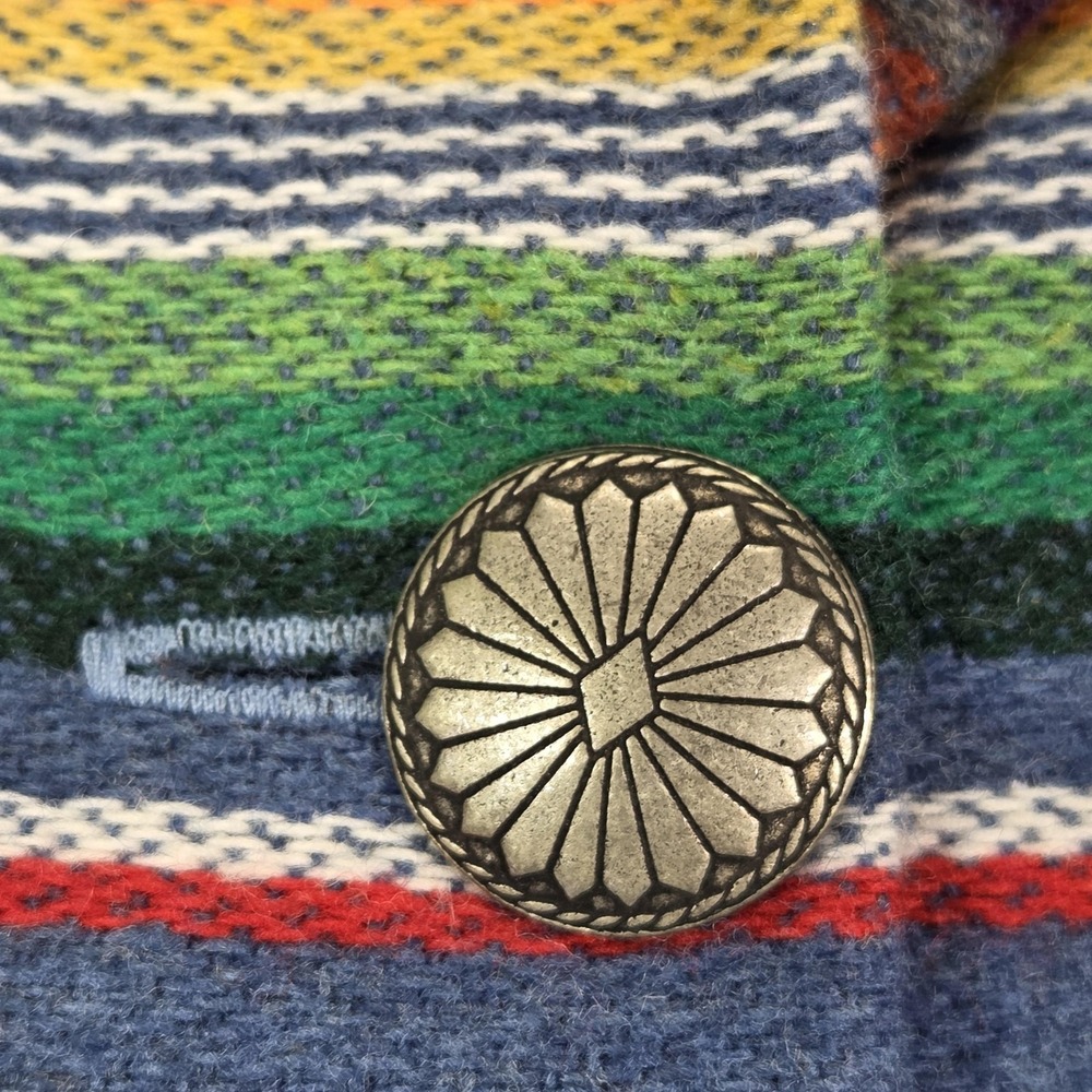 Silverado Jacket Womens Medium Multicolor Striped Western Wool Blend Serape - Picture 4 of 10